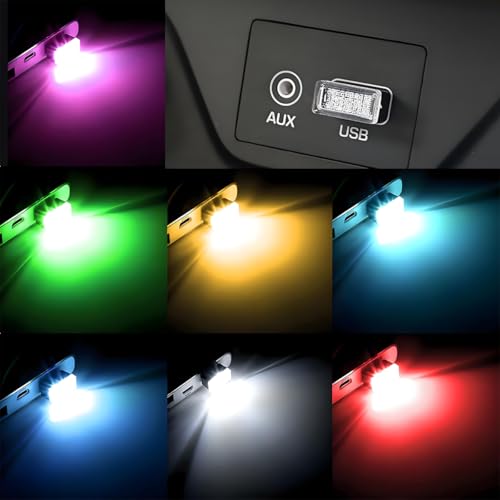 4 Pack 5 V 0.2 W USB Interior Ambient Lights, Red - color: Red
