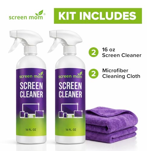 Screen Mom Screen Cleaner Spray 4 Pack-16oz for TV, Car, Laptop & Computer - size: 32 Fl Oz (Pack of 2)