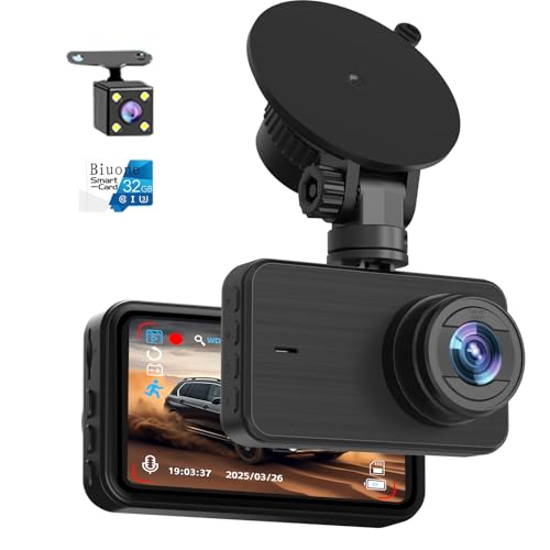 1080P Front and Rear Dash Cam, 3-in IPS Car Cam W/32GB Card - size: A16 Dash Cam Front and Rear