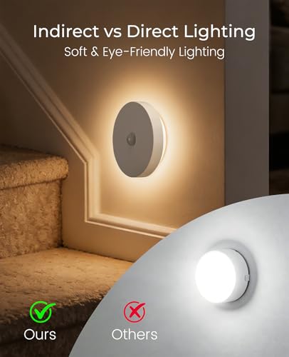 Rechargeable Motion Sensor Night Light, Magnetic Stick-On for Bathroom - size: 1 Pack