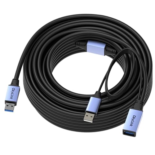 OkyLink Active USB 3.0 Extension Cable A to A, Male to Female 50ft - color: USB3.0(5Gbps), size: 50ft (15m)