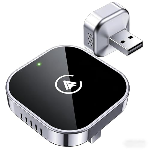2 in 1 Wireless CarPlay and Android Auto Adapter,Convert Wired to Wireless Apple CarPlay Adapter,Easy Setup Plug and Play,Fast, Reliable & Super Easy to Use,Compact&Sleek Design Supports 1000+ Car