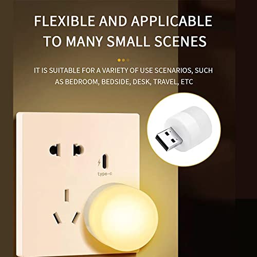 Sokelinn-six 6 Pack Mini USB Night Light, Plug in LED Lamp Decorative Lighting Party Festival (Yellow) - color: Yellow
