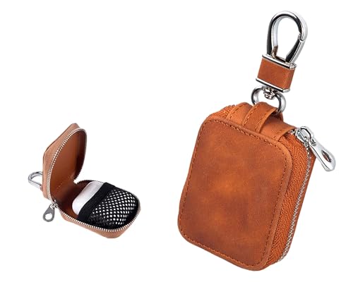 Headphone Storage Case Earbud Case Compatible with Airpods 1/2/3/Pro Wireless Earphones Carrying Pouch Small PU Leather Bag Shockproof Earpods Cover Universal Bag Travel Protection Pouche - color: Brown