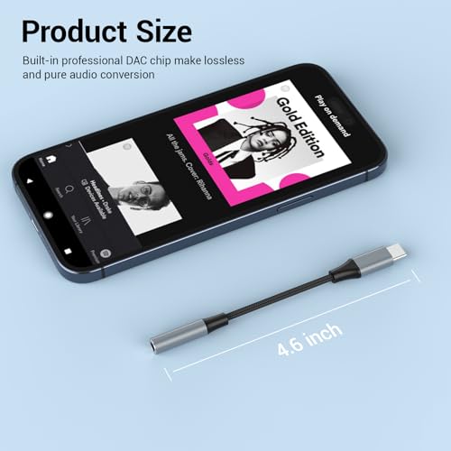 4pcs USB C to 3.5mm Female Headphone Jack Adapter - color: Grey, size: 4.6 IN-4PCS
