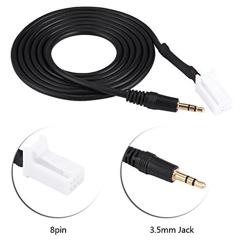 Car AUX Audio Cable,3.5 mm Audio Cable, Audio AUX Input Cable Adapter 8pin Plug 3.5mm Jack Fit for Suzuki Swift Vitra Jimny