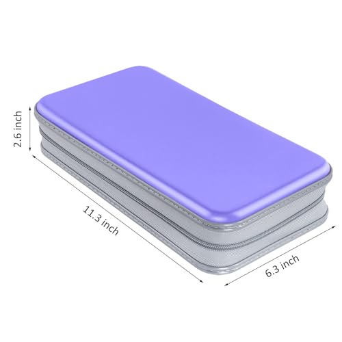 Siveit 80 Capacity CD/DVD Case Holder, Hard Plastic CD DVD Disc Cases Storage Binder for Car Home Office Travel (Lavender) - color: Lavender