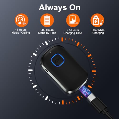 Car Bluetooth Receiver 3.5mm AUX for iPhone 17e 17 Pro Max/16 Plus Pro 15