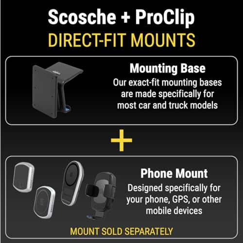 Scosche Non-Magnetic Universal Car Cell Phone Holder with AMPS Mounting Plate for ProClip Vehicle Specific Mount Bases, Mobile Stand Compatible with iPhone, Samsung, Android - style: AMPS Base