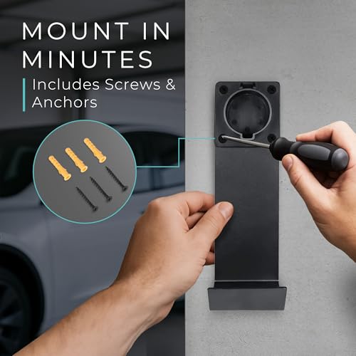 Lectron Electric Vehicle Charger Nozzle Holster Dock & J-Hook Combo for All J1772 Evs - size: J1772 Holder