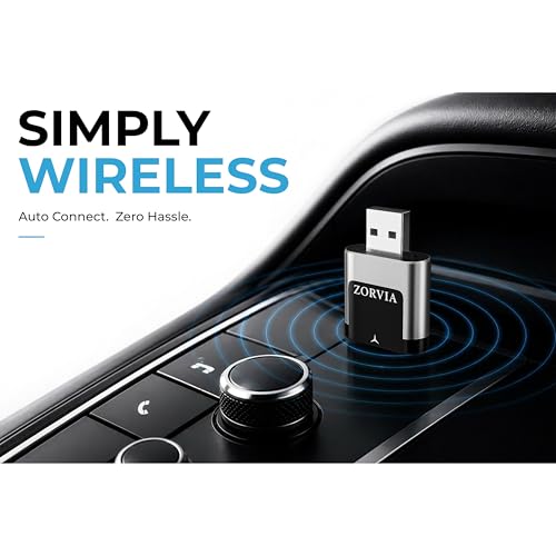 ZORVIA Wireless CarPlay Adapter for iPhone & Android Auto 2026 Upgraded - Convert Wired CarPlay to Wireless, Fast Auto Reconnect, Plug and Play, USB-C & USB-A (Silver) - color: Silver