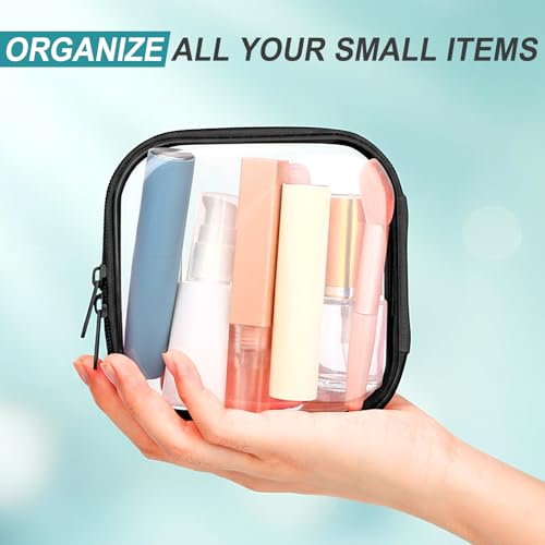 Sanwuta 6 Clear Hard Zipper Case, Black, 5 x 5 x 2 Inch - color: Black, size: 5 x 5 x 2 Inch
