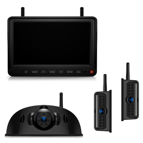 Fookoo HD 1080P 7" Wireless 3 Backup Camera System for Furrion Pre-Wired RV - size: 7" 3-Cam
