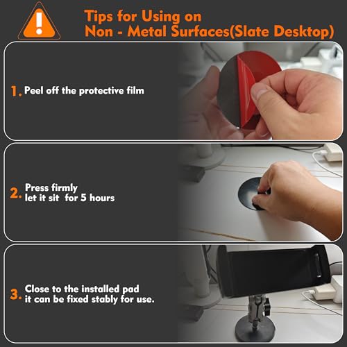Universal Magnetic Tablet Holder 360°Adjustable 7.7" Aluminum Heavy Duty Arm 3.5" Magnetic Base for Fridge Whiteboard Gym Warehouse Kitchen Fits 4-13" Tablets, Phones