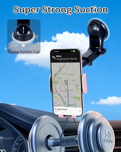 Wireless Car Charger Mount with Air Vent Clip & Suction Base, 15W Fast Auto-Clamping Charging Phone Holder for iPhone 17/16/15/14, Samsung S24/S23, etc.(Pink) - color: suction cup version-Pink