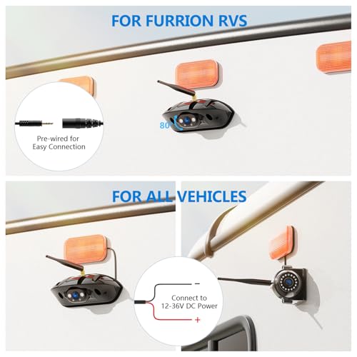 3 Wireless RV Backup Cameras System for Furrion Pre-Wired RVs Trailer - size: 7 inch - 3 Cam