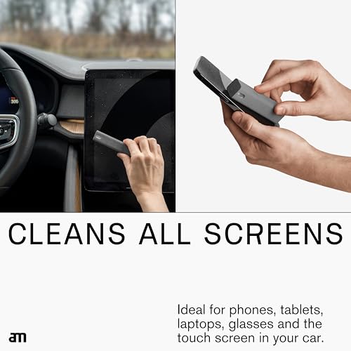 am Mist Screen Cleaner Spray with Microfiber Cloth – Alcohol-Free, Gray - color: Gray, size: 0.35 Fl Oz (Pack of 3)