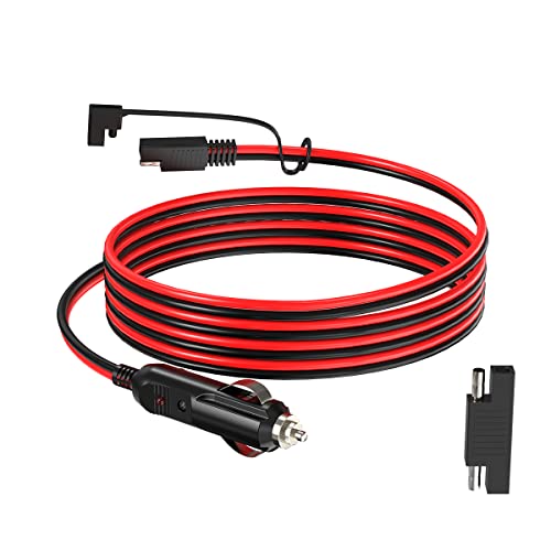ELFCULB SAE to 12V Cigarette Lighter Male Plug Cable 14AWG 5FT for RV - color: SAE to PLUG, size: 5FT