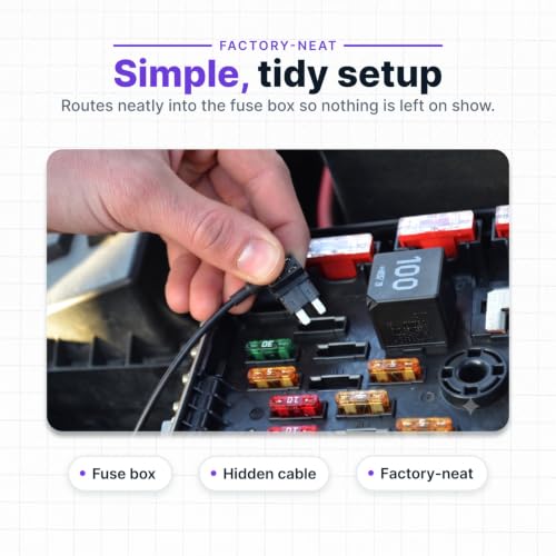 Nextbase Piqo Pro Install Hardwire Kit - Easy to Install, Enables Smart Parking, Battery Voltage Protection, LED Light, 12/24V Car Accessories, 1m Hard Wiring Kit Compatible with Nextbase Piqo Only - style: Hardwired Kit (Piqo)