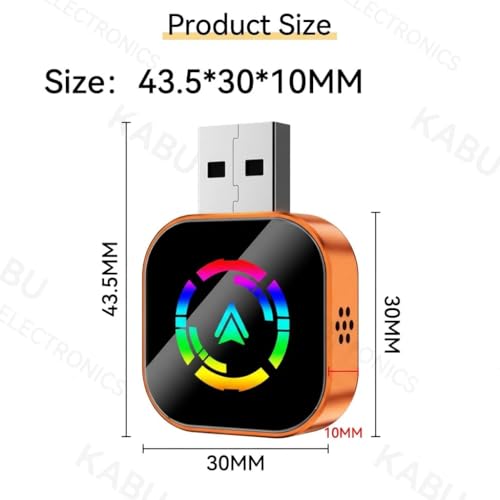 2026 Wireless CarPlay Adapter, Upgraded Wired to Wireless, Supports CarPlay & Android Auto, Plug and Play, Fast Auto Reconnect, Stable Contrl, Zero Lag, Heat Dissipation, Noiseless Car Use - color: Orange