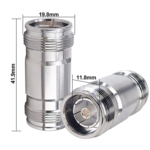 onelinkmore 4.3-10 Female to Female Adapter, Low PIM 4.3/10 Mini DIN Jack Barrel Coupler, RF Coaxial Connector Joiner for Extending 5G DAS Feeder Cables & Jumper Wires (50 Ohm, DC-6GHz) - size: 4.3/10 Mini DIN Female to Mini DIN Female