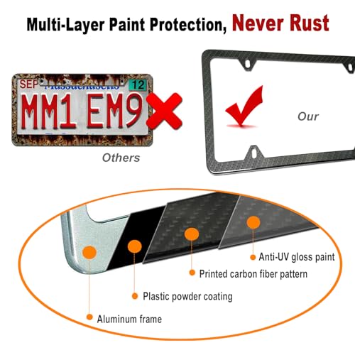 Aootf Trailer License Plate Holder Bracket, Rubber Holder with Carbon Frame - color: Rubber Bracket with Carbon Frame