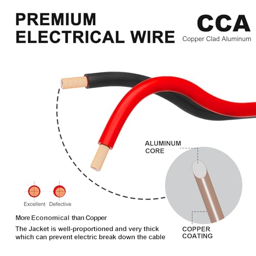 TYUMEN 18 Gauge Wire 100FT, 18/2 AWG Red Black Hookup Electrical Wire LED Strips Extension Cord 12V/24V DC Cable, 18AWG 2 Conductors Flexible Wire for LED Ribbon Lamp Tape Lighting - size: 100 Feet