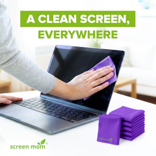 Screen Cleaner 6-Pack Microfiber Cloths for TV, Car, Laptop & Computer