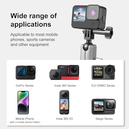 Suction Cup Camera Mount Magic Arm with 360° Rotation Car Mount on Windshield & Dash for Insta360 X5/X3/X4,Compatible with GoPro/DJI/Canon/Nikon/Sony/iPhone - size: 3.5" Suction Cup
