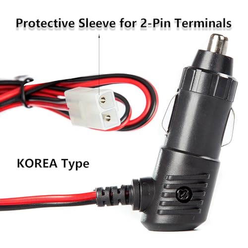 Cigarette Lighter Male Plug CB Radio Power Cord 12V Fused Replacement 12V Plug Connector Male Cigarette Lighter Plug 12V Cigar Plugs 16AWG Extension Cord with 10A Fuse(2 Pack)