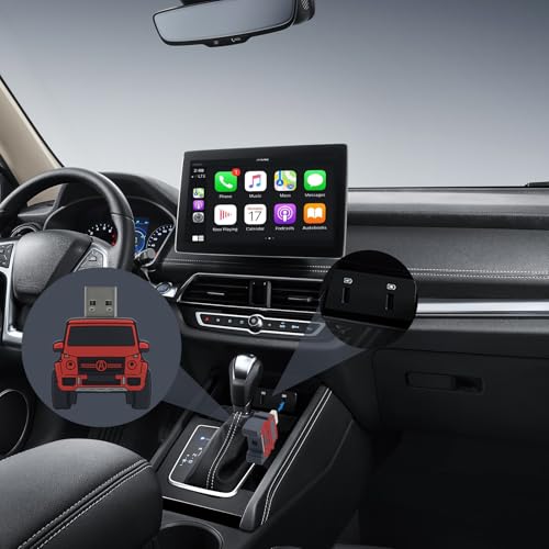 Wireless CarPlay Adapter for iPhone - for Daily Commute & Road Trip, No App Needed, Plug & Play Convert Wired to Wireless, Ultra-Compact 4x4 SUV Design with Low Latency -Red - color: Red