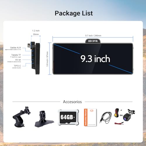 Haudio 10.26 Inch Wireless CarPlay & Android Auto Car Display with 1080P Dash Cam & Backup Camera All-in-One Smart Car Stereo Free 64GB SD Card - size: 10.26-Inch