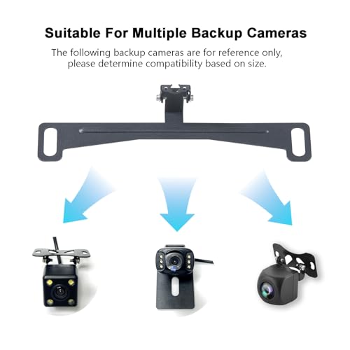 VOONOA Car Rear Camera License Plate Bracket with Screws Kit, Universal Rust-Proof Backup Camera Mount Accessories Installation Holder for Reverse Mirror Dash Cam