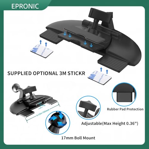 Car CD Slot Mount for Carplay Screen, 4PCS Tightening Nut with 4 Button Lock Replacement 17mm Ball Joint Car Mount for Phone Holder Baby Backup Camera Monitor GPS Navi