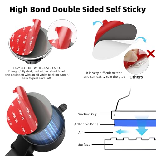 Double Sided Adhesive Pads,Made of V HB 5952,Car Mount Sticky Pad Replacement.Sticky Dash Cam Mounting Tape.Heavy Duty Tape Sticker for Dashboard &Daily Use.Waterproof,Heat-Resistant.Round,6 PCS - style: Center Hole