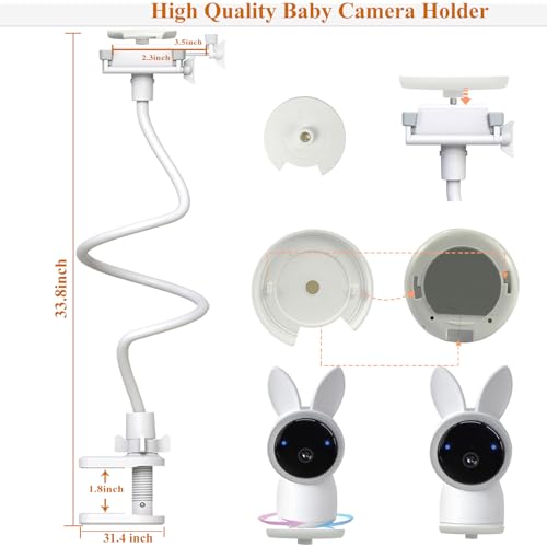 Baby Cameras Mount Flexible Baby Monitor Holder Stand Shelf Only Compatible with ARENTI 2K Alnanny A4 Baby Monitor,Any Baby Cameras with 1/4" Screw Stan(33.7 inch/Camera Not Included) - size: 33.3" for ARENTI