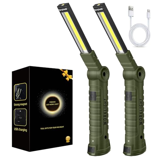 LED Work Light Rechargeable Flashlight, Tool Gifts for Fathers Day Dad - color: Green