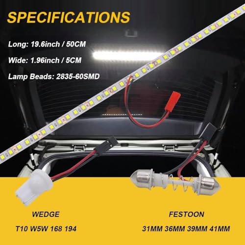 BMT xms LED Trunk Light,31inch 2835 SMD - LED Strip Light Bright White Universal fit for Car Trunk Cargo Area - size: 31"/80cm-1pcs