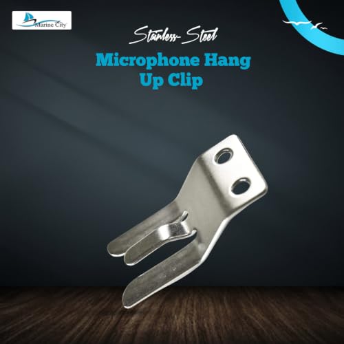 MARINE CITY Stainless Steel Handheld Microphone Hang-Up Clip Sturdy and Durable - Car Radio Microphone Mounting Clip Perfectly Matched to Your Handheld