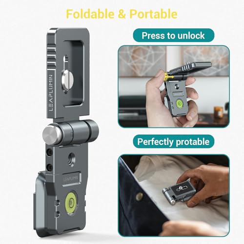Foldable DSLR Camera L Bracket,Lightweight Camera L Bracket Vertical Horizontal Switching Tripod Quick Release Plate Compatible with Canon Nikon Sony DJI Osmo Ronin Zhiyun Stabilizer Tripod - color: Gray-L Bracket