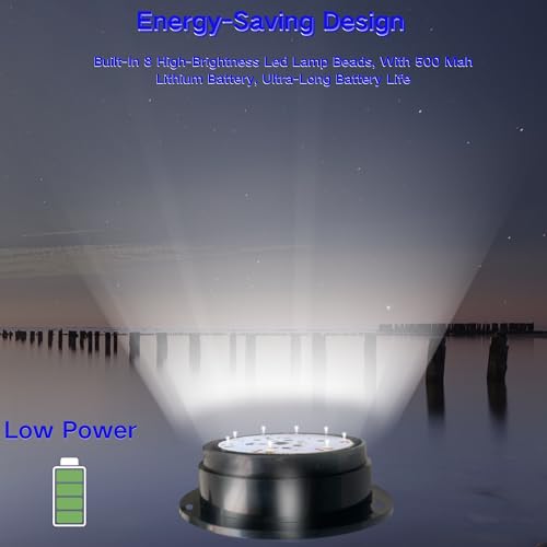 Cloud Fire LED Anchor Light for Boat Yacht, Magnetic Solar Powered White - color: White