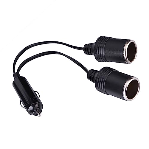 Dual Cigarette Lighter Adapter, Dual Socket for Multiple Devices Car Charger with 9.4 Inch Cable for Drivers Travelers Using Phones GPS and Dash Cams