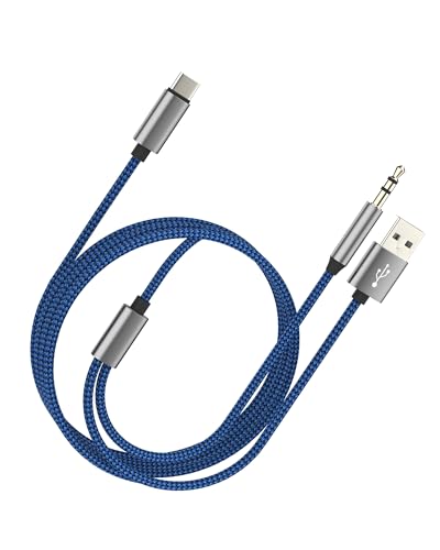 for iPhone Charger 3.5mm Jack AUX Adapter Audio (1.2m) USB C Cable Headphone Car Cord for Apple 16 15 Pro Compatible for Samsung Galaxy S25 DAC Auxiliary Dongle Auxiliar Stereo Port Android Earphone