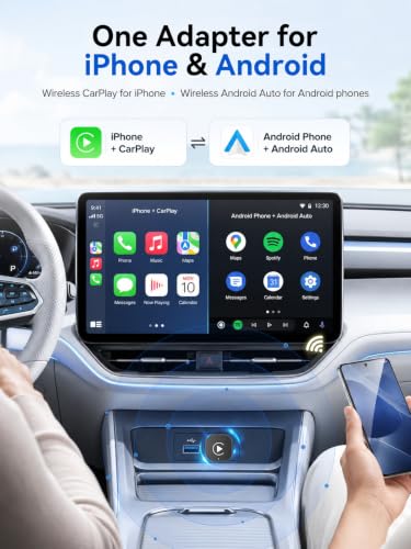 Wireless CarPlay Adapter USB C, Android Auto Mini Dongle - color: Black
