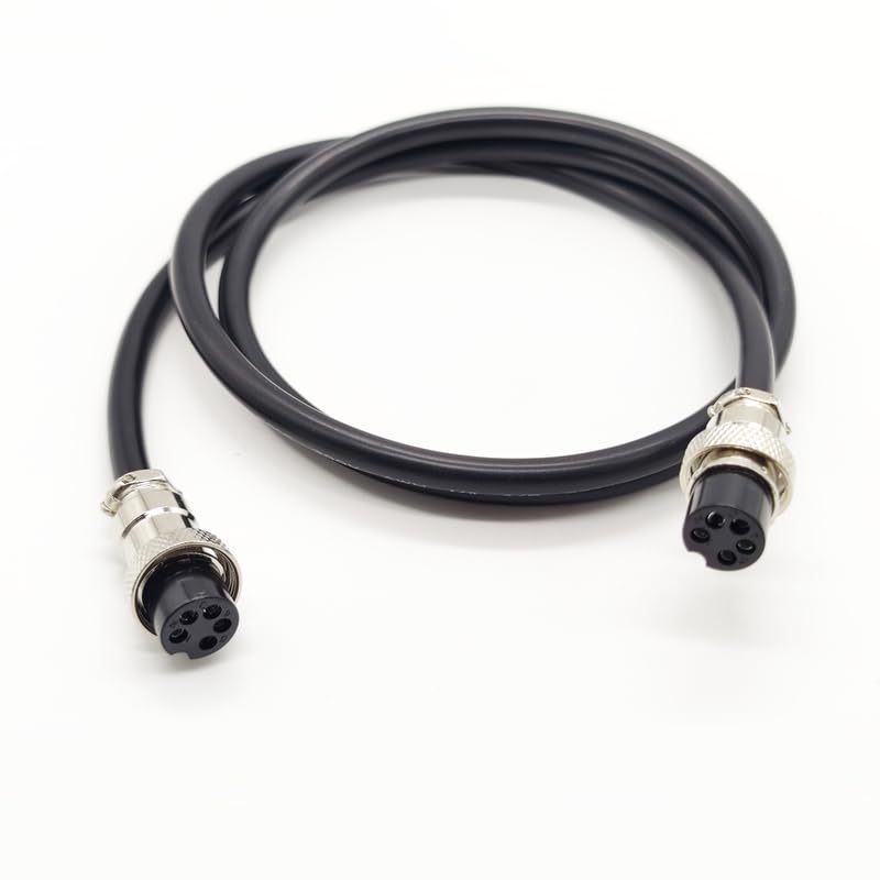 GX16 5 Pin Cable Double Female Head Aviation Cordset, GX16 5 Pin Panel Mount Circular Metal Aviation Connector Adapter Female to Female 20AWG(0.5Meter) - size: 1.64ft
