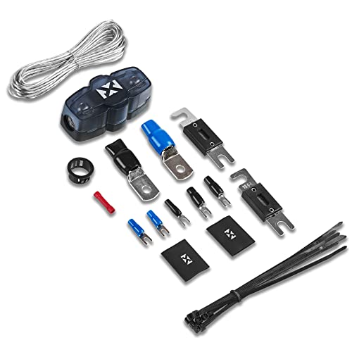 NVX True 1/0 Gauge AWG 100% OFC Complete Amplifier Wiring Kit with 2-Channel RCA Cable - XKIT02 - size: 1/0 Gauge | 2-Channel