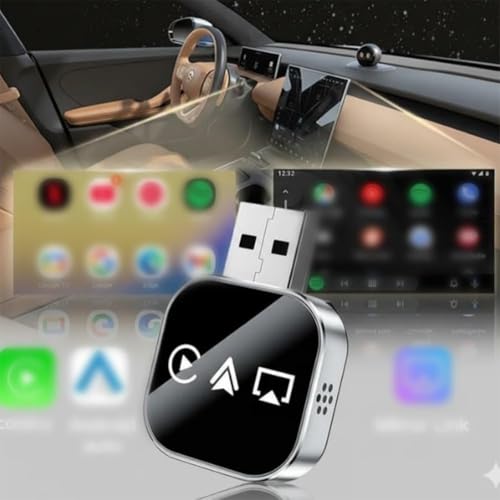 4‑in‑1 Wireless CarPlay Adapter, Convert Factory Wired CarPlay to Wireless CarPlay, Supports AirPlay & Android Screen Mirroring, Plug‑and‑Play, for Cars with Original Wired CarPlay - size: For iphone