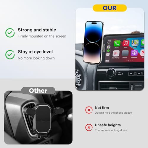 Car Phone Holder Compatible with 2021-2024 Armada & 2022-2024 QX80 12.3-inch Screen Auto Interior Accessories Decoration Mobile Cell Phone Mount Bracket with Hands-Free & 360°Rotation - size: Compatible with Armada 2021-2024 & QX80 2022-2024