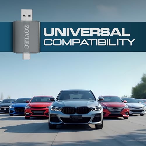2026 Zovlec Apple CarPlay, Android Auto Wireless Adapter, Plug & Play Dongle for iPhone iOS 10+, Android 11+, USB Carplay, Fast Auto-Connect