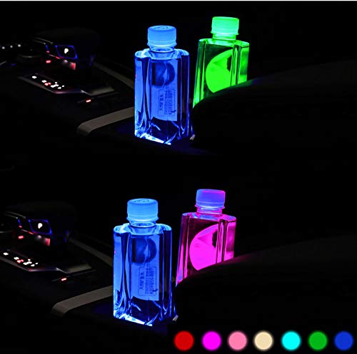 NewL 2 Pieces Car Cup Holder led Lights with 7 Colors USB Charging Mat Cup Pad Coaster Insert LED Interior Atmosphere Lamps (Tai Chi) - color: Tai Chi